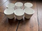 6 Elho Witte Bloempotten - 14cm, Kunststof, Rond, Binnen, Ophalen of Verzenden