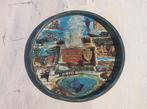 Vintage metalen dienblad Yellowstone National Park, Ophalen of Verzenden, Gebruikt, Rond, Metaal