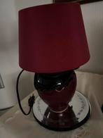 Vintage Schemerlamp met Rode Kap, Ophalen of Verzenden, Gebruikt, Stof, Minder dan 50 cm