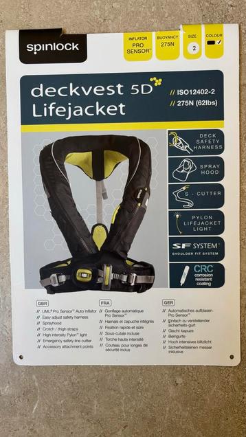 2 st Spinlock Deckvest 5D Reddingsvest 275N beschikbaar voor biedingen
