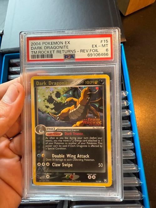 DARK DRAGONITE | ROCKET RETURNS | REVERSE | 15/109 | PSA 6, Hobby en Vrije tijd, Verzamelkaartspellen | Pokémon, Zo goed als nieuw