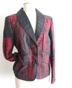 Luxe blazer in actueel wijn-rood met mooie details mt 42/44, Verzenden, Maat 42/44 (L), Nieuw, Jasje