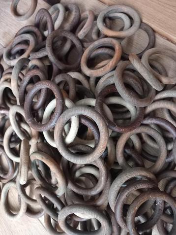 houten ringen + haken, gordijn, macrame, dromenvanger ø 7 cm beschikbaar voor biedingen