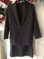 Elegant Blauw Krijtstreep Mantelpakje Maat 40, Kleding | Dames, Ophalen of Verzenden, Zo goed als nieuw, Blauw, Kostuum of Pak