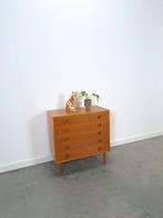 Teak ladekast uit Denemarken met 5 lades vintage Deens, Huis en Inrichting, Kasten | Ladekasten, Gebruikt, 5 laden of meer, Minder dan 100 cm