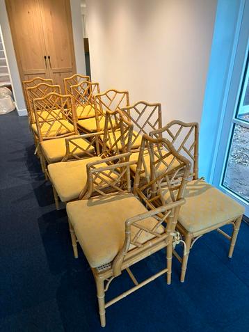10 chippendale stoelen inclusief kussens  beschikbaar voor biedingen
