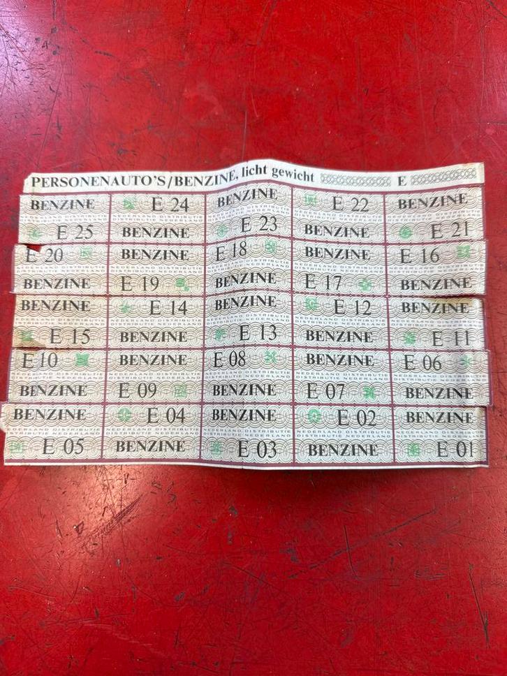 Oude benzinebonnen - Collectie E01-E25, Verzamelen, Overige Verzamelen, Gebruikt, Ophalen of Verzenden