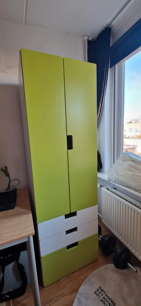 SMÅSTAD/PLATSA Kast, wit/groen, 60x57x181cm, Huis en Inrichting, Kasten | Kledingkasten, Zo goed als nieuw, 150 tot 200 cm, 50 tot 100 cm