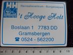 sticker 't hooge holt gramsbergen logo recreatie centrum, Verzenden, Zo goed als nieuw, Bedrijf of Vereniging