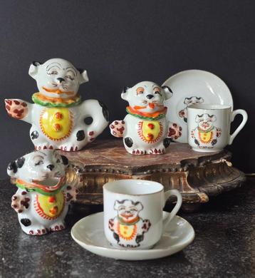 BIJZONDER Antiek 1930 BONZO kinder servies tete a tete beschikbaar voor biedingen