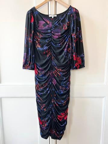 Miljuschka feestelijke jurk zwart met kleurtjes, maat 44 beschikbaar voor biedingen