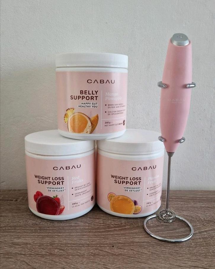 CABAU LIFESTYLE - Cabau producten + Bloom mixer, Sport en Fitness, Gezondheidsproducten en Wellness, Zo goed als nieuw, Poeder of Drank