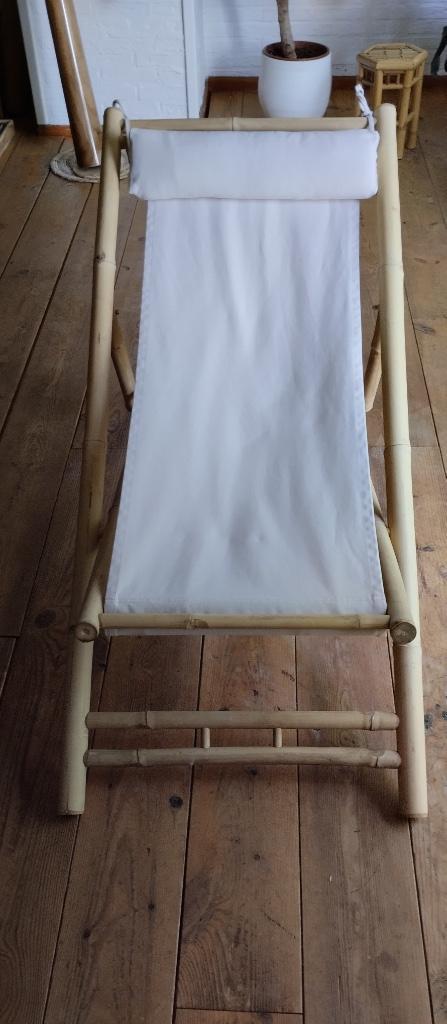 bamboe terrasstoel, Tuin en Terras, Tuinstoelen, Zo goed als nieuw, Overige materialen, Inklapbaar, Ophalen