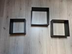Wandkubussen set van 3 - Bruin, Huis en Inrichting, Woonaccessoires | Wandplanken en Boekenplanken, Ophalen of Verzenden, Gebruikt