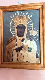 Met hout ingelegde icoon zwarte Madonna met kind, Ophalen of Verzenden, Zo goed als nieuw