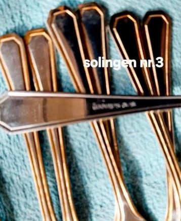 Solingen bestek lepels vorken gouden bies 18/10 beschikbaar voor biedingen