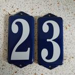blauw wit emaille huisnummer 3 en 2 eventueel 23 / 32, Antiek en Kunst, Antiek | Emaille, Ophalen of Verzenden