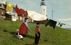 Urk, Vuurtoren - vrouw kinderen wasgoed - ongelopen, Ophalen of Verzenden, 1920 tot 1940, Ongelopen, Overijssel