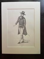 1852 Oud kostuum / Franse tekst - In leuke lijst UNIEK, Antiek en Kunst, Ophalen of Verzenden