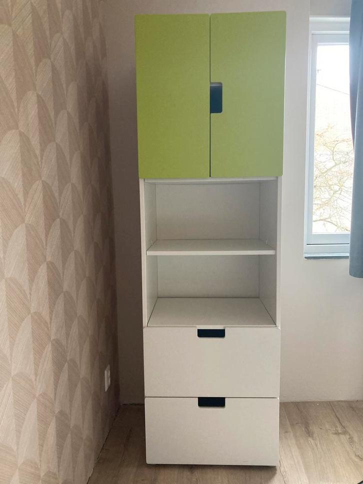 IKEA Stuva Kast wit/groen, Huis en Inrichting, Kasten | Kledingkasten, Gebruikt, 150 tot 200 cm, 50 tot 100 cm, 25 tot 50 cm, Met lade(s)