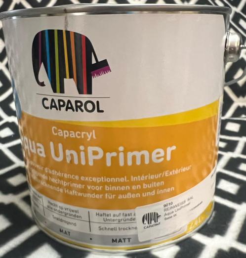 2,5 ltr caparol uniprimer 9010, Doe-het-zelf en Verbouw, Verf, Beits en Lak, Zo goed als nieuw, Verf, Minder dan 5 liter, Wit