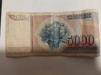 5000 sfr jugoslavija, Postzegels en Munten, Bankbiljetten | Europa | Niet-Eurobiljetten, Ophalen of Verzenden, Overige landen