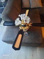 Retro Plafondventilator met Lamp, Gebruikt, Ophalen of Verzenden, Glas, Minder dan 50 cm