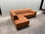 Hoekbank cognac bruin, Ophalen, 250 tot 300 cm, Hoekbank, Zo goed als nieuw