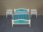 Lundby bed en 2  nachttafeltjes, Ophalen of Verzenden, Gebruikt, Poppenhuis