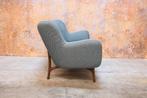 ZGAN! fraaie blauw/groene stoffen Leolux Julita designbank, Hout, Leolux, Leolux, Design