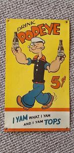 Vintage USA tinplate, tin sign, reclamebord van Popeye, Verzamelen, Merken en Reclamevoorwerpen, Reclamebord, Gebruikt, ., Ophalen of Verzenden