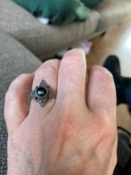 Vintage zilveren ring, Ophalen of Verzenden, Zo goed als nieuw, 17 tot 18, Met edelsteen