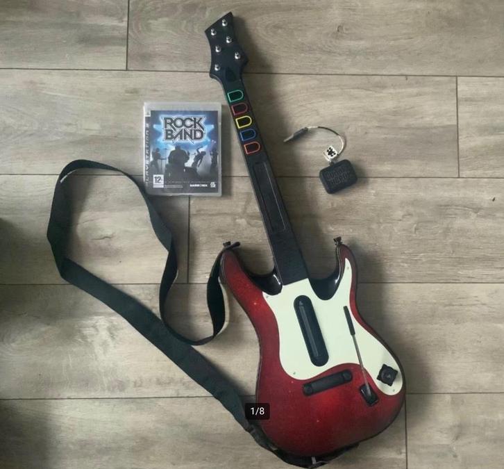 Playstation 3 Guitar Hero Rock Band Fender Gitaar Dongel PS3, Spelcomputers en Games, Games | Sony PlayStation 3, Zo goed als nieuw