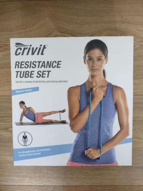 Crivit Resistance Tube Set, Sport en Fitness, Fitnessmaterialen, Nieuw, Weerstandband, Armen, Benen, Borst, Buik, Rug, Ophalen