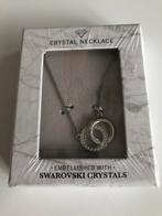 Zilverkleurige ketting met swarovski, nieuw in verpakking, Overige materialen, Nieuw, Ophalen of Verzenden, Met strass