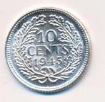 Nederland 10 Cent 1945 EP Wilhelmina, Postzegels en Munten, Munten | Nederland, Zilver, Koningin Wilhelmina, 10 cent, Ophalen of Verzenden