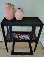 Zwart gerestyled theekastje, Huis en Inrichting, Kasten | Ladekasten, Ophalen, 1 of 2 laden, 50 tot 100 cm, Zo goed als nieuw