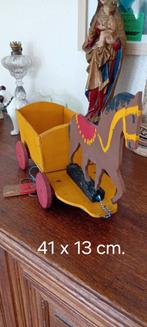 Oud trekpaardje met kar, Antiek en Kunst, Ophalen of Verzenden