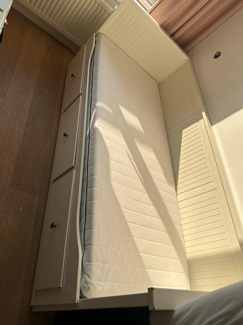 Ikea HEMNES bedbank met lades, wit, Huis en Inrichting, Slaapkamer | Slaapbanken, Gebruikt, 90 cm, 210 cm, Eenpersoons, Wit, Ophalen of Verzenden