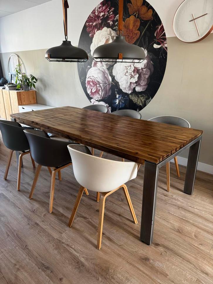Uitschuifbare Eettafel 4-6 Persoons, Huis en Inrichting, Tafels | Eettafels, Gebruikt, 100 tot 150 cm, 150 tot 200 cm, Rechthoekig