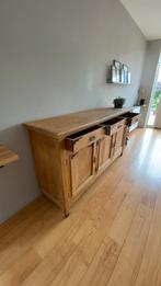 Massief Eiken Dressoir met Zwarte Details, Ophalen, Gebruikt, 150 tot 200 cm, Eikenhout