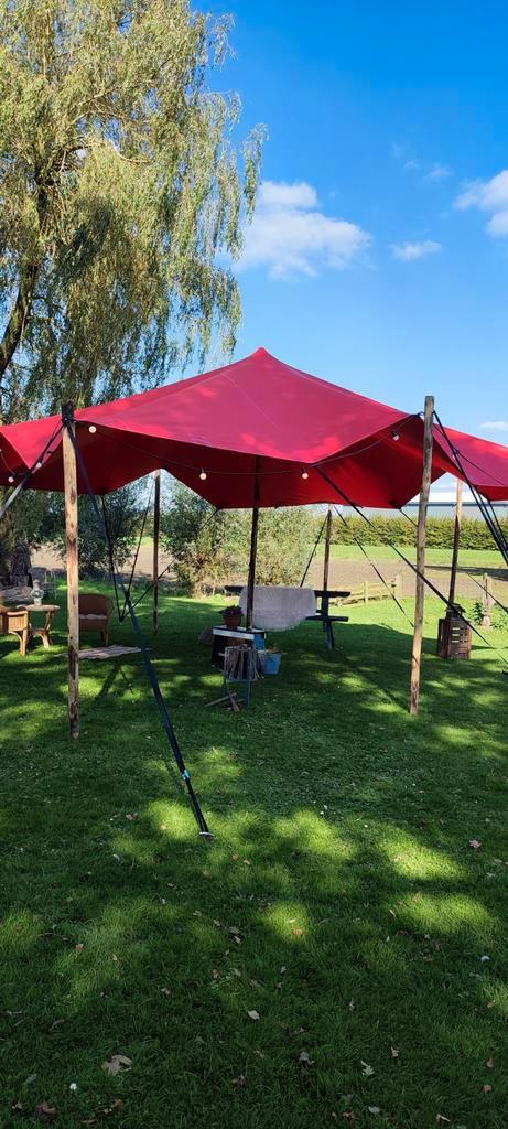 Stretchtenten te huur (6.5x6.5m): €295,00, Hobby en Vrije tijd, Overige Hobby en Vrije tijd, Nieuw, Ophalen