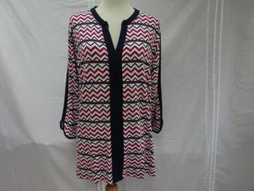 Blauw/wit/bordo stretch tuniekshirt - maat XXL beschikbaar voor biedingen