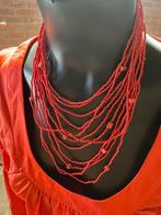 Mooie oranjerode ketting, Ophalen of Verzenden, Zo goed als nieuw, Overige materialen