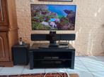 TV meubel met glazen blad inclusief tv, Ophalen, Gebruikt, 100 tot 150 cm, Glas