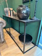 Marmeren stalen sidetable, Ophalen of Verzenden, Zo goed als nieuw, 25 tot 50 cm, Rechthoekig