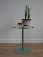 Ronde moderne glazen design bijzettafel, Minder dan 55 cm, Gebruikt, Rond, Glas