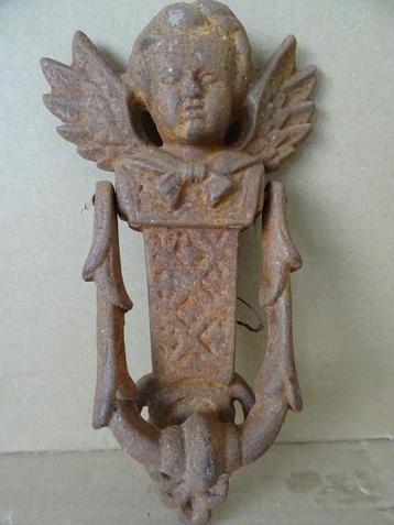 Gietijzeren deurklopper engel 21cm vintage deurklopper engel beschikbaar voor biedingen
