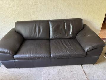 leren bank 2 en 2,5 zits bruin beschikbaar voor biedingen