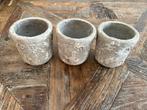 Betonnen Plantenbakjes/Kaarsenhouders - 3 stuks, Rond, Binnen, Ophalen of Verzenden, Zo goed als nieuw